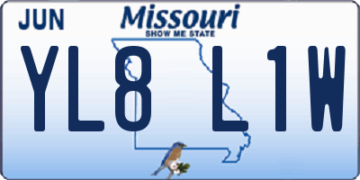 MO license plate YL8L1W
