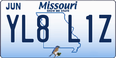 MO license plate YL8L1Z