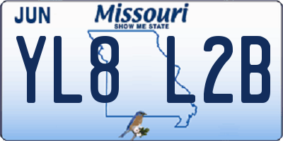 MO license plate YL8L2B