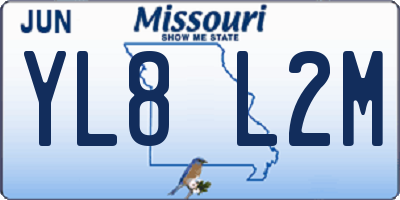 MO license plate YL8L2M