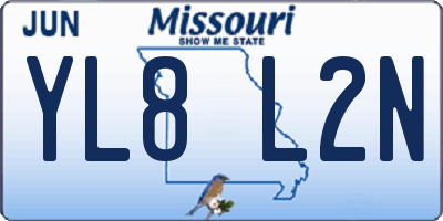 MO license plate YL8L2N