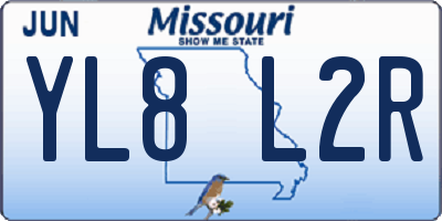 MO license plate YL8L2R