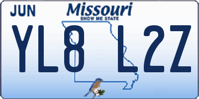 MO license plate YL8L2Z