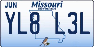 MO license plate YL8L3L