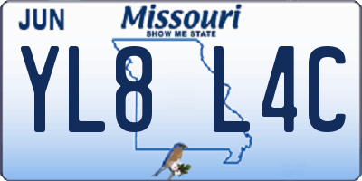 MO license plate YL8L4C