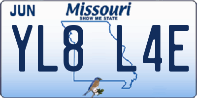 MO license plate YL8L4E