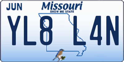 MO license plate YL8L4N