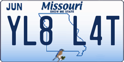MO license plate YL8L4T
