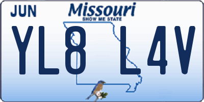 MO license plate YL8L4V