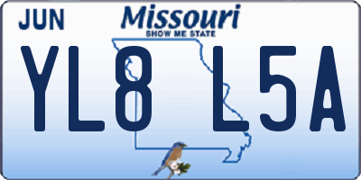 MO license plate YL8L5A