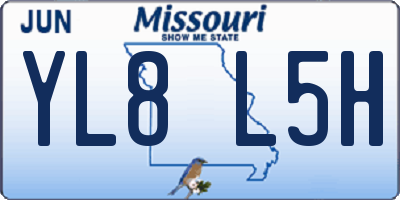 MO license plate YL8L5H