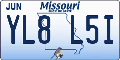 MO license plate YL8L5I