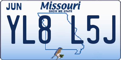 MO license plate YL8L5J