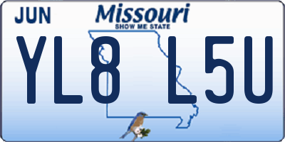 MO license plate YL8L5U