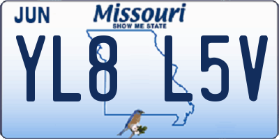 MO license plate YL8L5V