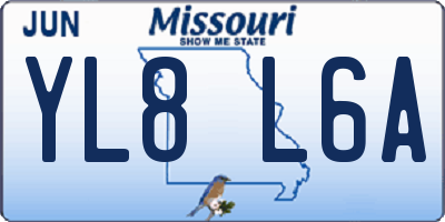 MO license plate YL8L6A