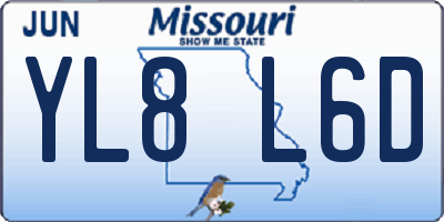 MO license plate YL8L6D