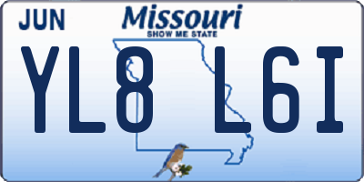 MO license plate YL8L6I