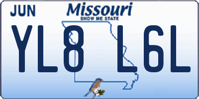 MO license plate YL8L6L
