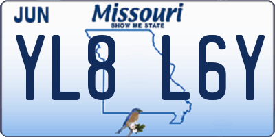 MO license plate YL8L6Y