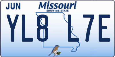 MO license plate YL8L7E