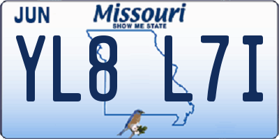 MO license plate YL8L7I