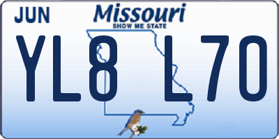 MO license plate YL8L7O