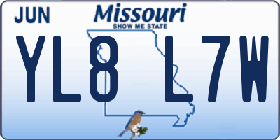 MO license plate YL8L7W