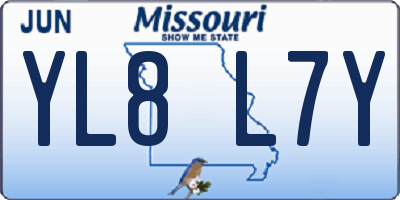 MO license plate YL8L7Y