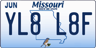 MO license plate YL8L8F