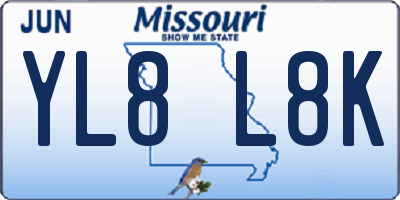 MO license plate YL8L8K