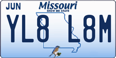 MO license plate YL8L8M