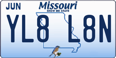 MO license plate YL8L8N