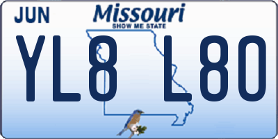 MO license plate YL8L8O