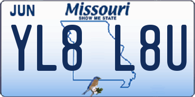 MO license plate YL8L8U