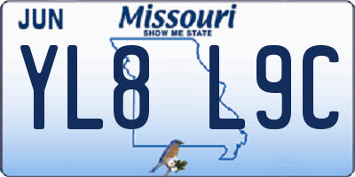 MO license plate YL8L9C