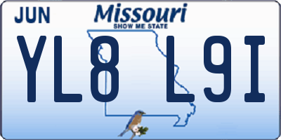 MO license plate YL8L9I