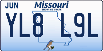 MO license plate YL8L9L