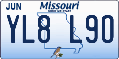 MO license plate YL8L9O