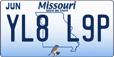 MO license plate YL8L9P