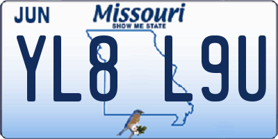 MO license plate YL8L9U