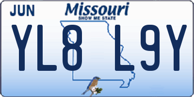 MO license plate YL8L9Y
