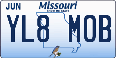 MO license plate YL8M0B