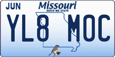 MO license plate YL8M0C