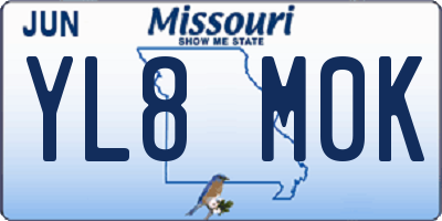 MO license plate YL8M0K