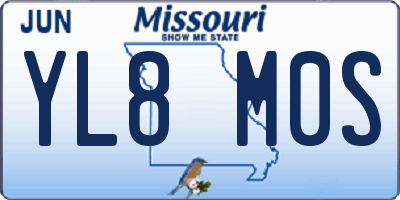 MO license plate YL8M0S