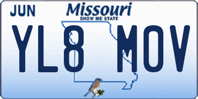 MO license plate YL8M0V