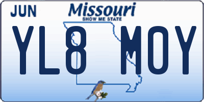 MO license plate YL8M0Y
