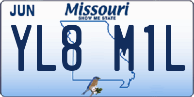 MO license plate YL8M1L