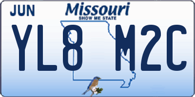 MO license plate YL8M2C